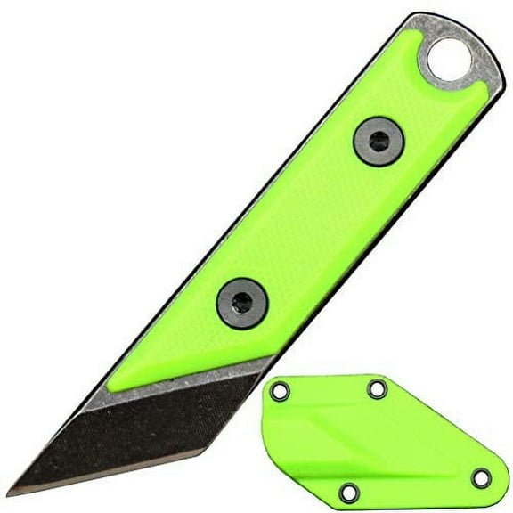 Ccanku C1146 Fixed Blade Knife,440C Blade G10 Handle Mini Pocket Knife, EDC Tool Knife for Outdoor, Camping, Hiking, Fishing with kydex Sheath (Light Green)