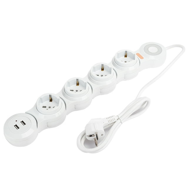 Cccanaooolceie Power Strip Socket Deformation 4 Concave Jack 10A with