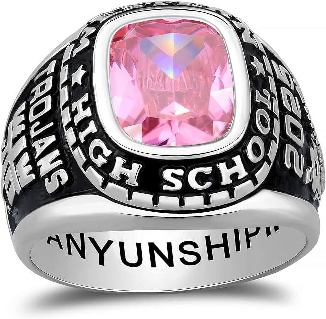 Cccjcinata sterling silver Graduation ring for men high school Personalized customizablemen's