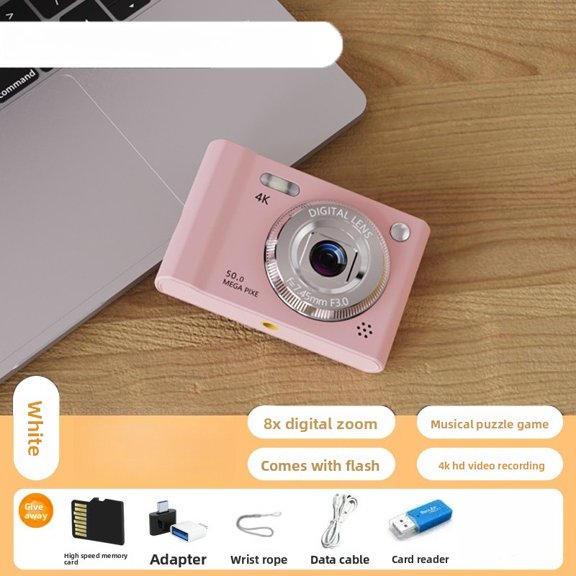 Ccd Digital Camera Dual Lens Selfie Compact Travel Camera Easy To Carry | Mixed Color, Usb Charging, Rechargeable Lithium Polymer Battery