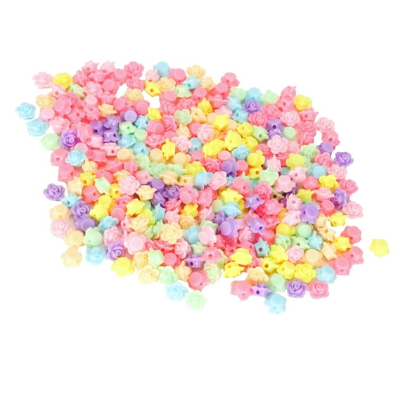 Ccdes 300Pcs Flower Beads Plastic Children  Jewelry Accessories Craft Making Material Supplies,Craft Making Material,Craft Beads