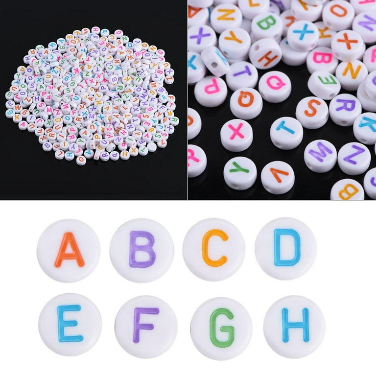 A-Z Letter Beads, Bead Letters, 7 Colors 500Pcs For Kids Bracelets 