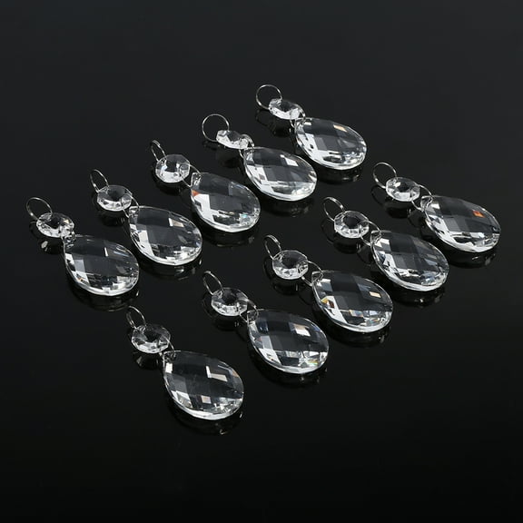 Ccdes Crystal Hanging Pendan, Transparent Light Pendant,10Pcs Clear Glass Crystal Prisms Chandelier Pendant Light Lamp Part Drops DIY Accessories