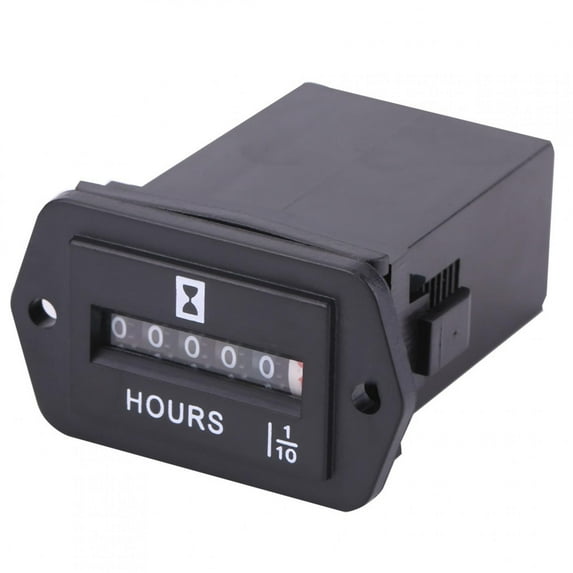 Ccdes DC 6-80V Mechanical Hour Meter Gauge for Diesel Gasoline Engine Generator Motor Boat, Car Hour Meter, Hour Gauge
