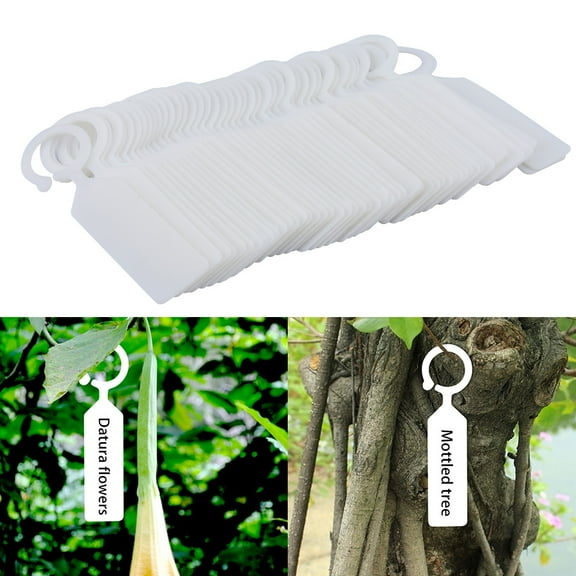 Ccdes Hanging Flower Label, Label Marker Sign,100 PCS Plastic Hanging Labels for Plant Tree Nursery Seedling Tags Garden Decor