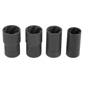 Ccdes Rounded Worn Wheel Nut Removers ,5Pcs Twist Socket Set Locking Wheel Nut Bolt Stud Extractor Removers 17mm 19mm 21mm 22mm Socket, Lug Nut Remover