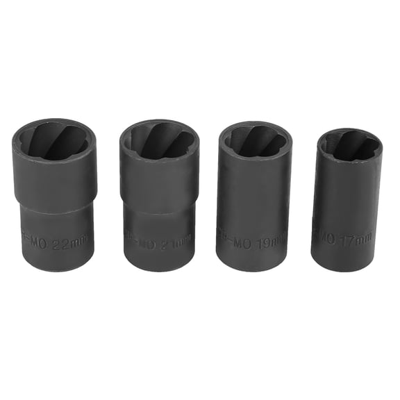 Ccdes Rounded Worn Wheel Nut Removers ,5Pcs Twist Socket Set Locking Wheel Nut Bolt Stud Extractor Removers 17mm 19mm 21mm 22mm Socket, Lug Nut Remover