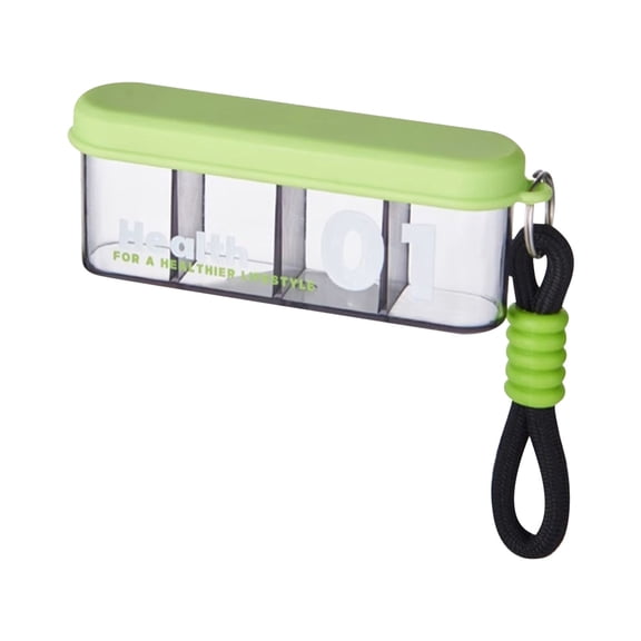 Ccgaton Store Clearance 1PC Portable Pill Dispenser with 4 Compartments, Travel Pill Bottle Organizer with Strong Seal, Anti-Mix Supplement Organizer, BPA-Free, Pill Container with Wide Opening