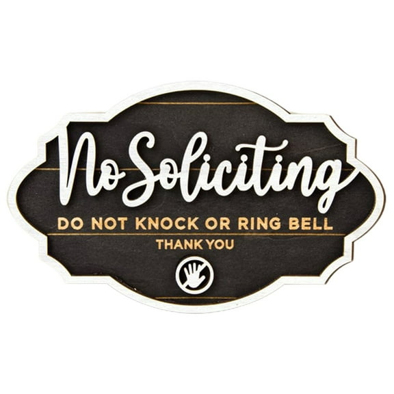 Ccgaton Store Door Hanging Decorations Home Decor Funny No Soliciting Sign for House Door 1 Piece Small Wooden Wall Mounted Do Not Disturb Signs for O Ffice Home Clearance