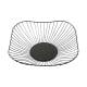 Ccgaton Store Short Curved-Edge Modern Creative Stylish Single Tier Dish,Metal Iron Wire Fruit Vegetables Bread Decorative Stand Serving Bowls Basket Holder (Square Dish) (Black) 2025 New