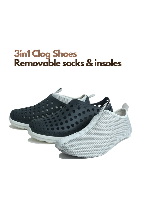 Greenplax Fish Men Eco Friendly Clogs Water Shoes With Removable Insoles And Mesh Liners