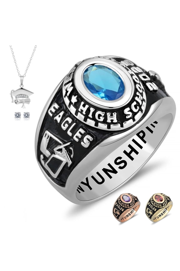Classic Collection Customized Class Rings Sterling Silver Ear studs
