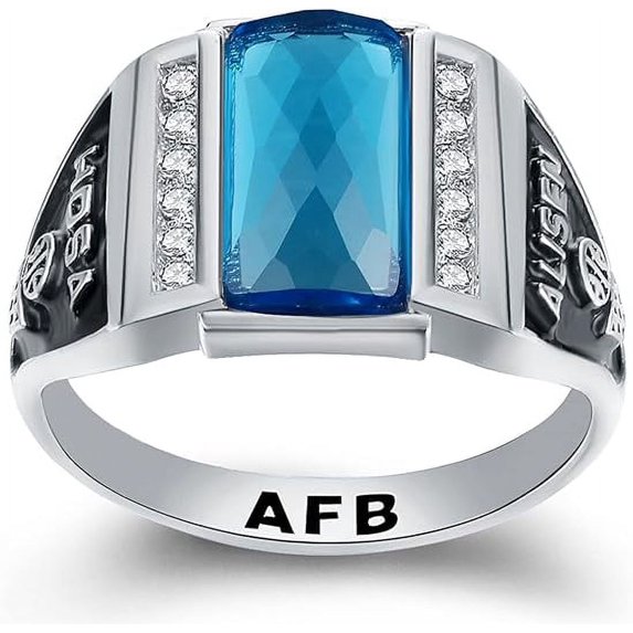 Ccjcinata Class Ring For Men-Custom Graduation Ring Sterling Silver ...