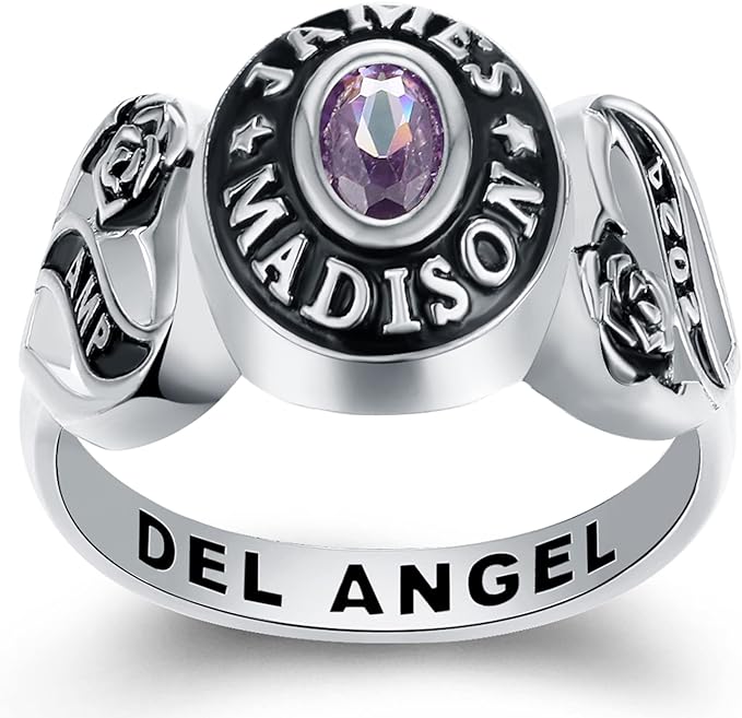Ccjcinata Customized Crown rings High School class rings for girls and