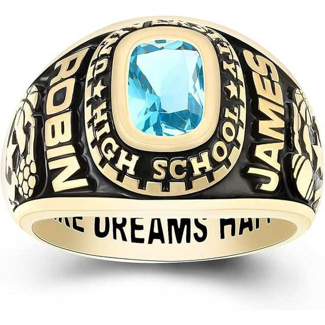Ccjcinata Customized Sterling Silver High School and College Class Ring