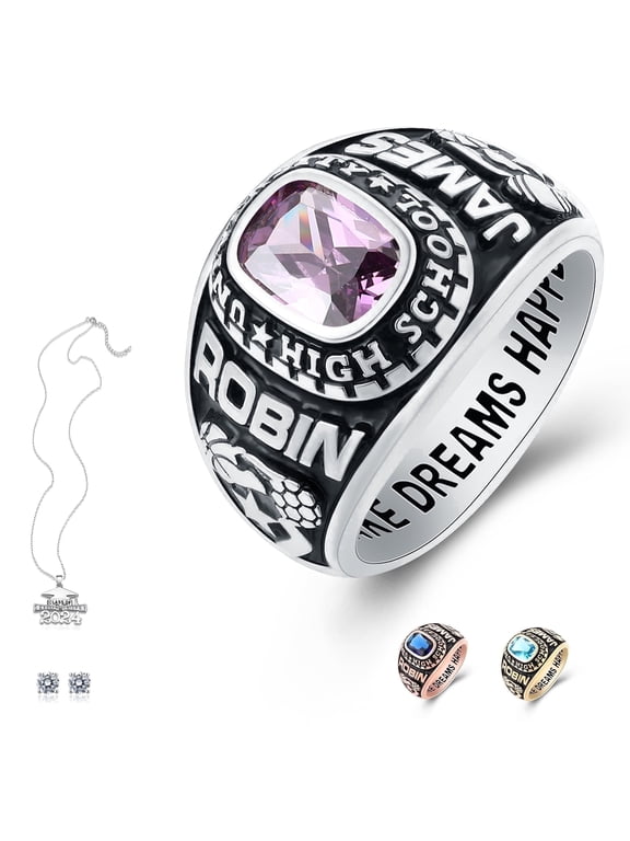Customized High School and College Class Ring for men pride ring graduation rings Classic Collection Fully Personalized