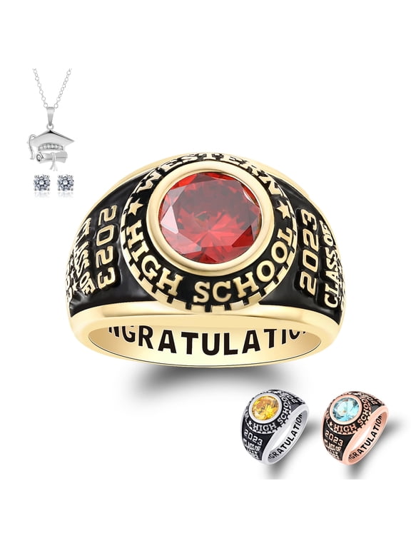 Customized High School and College Class Ring pride ring graduation rings Classic Collection Fully Personalized Keepsake Box Included