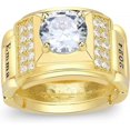 thumbnail image 1 of Ccjcinata Fully Personalized Customizable university class rings for high school for men graduation class rings for men(Sterling Silver - Gold Plated), 1 of 9