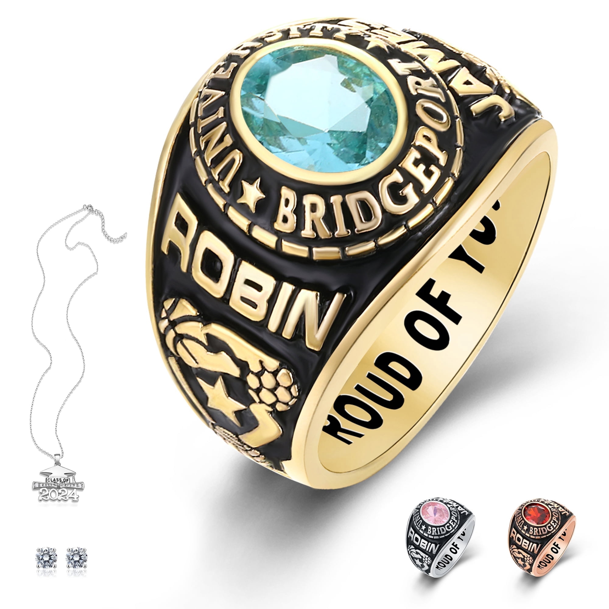 Ccjcinata Fully Personalized Customized Sterling Silver Class RIngs ...