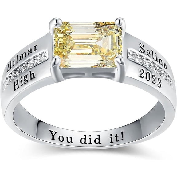 Ccjcinata Fully Personalized Customized Class RIngs - Fully Personalized -class of 2024 graduation ring