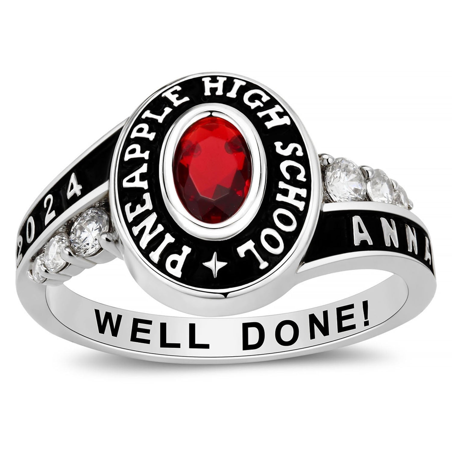 Ccjcinata Customizable Unique Sterling Silver Class Rings & Jewelry ...
