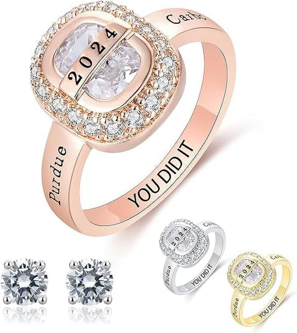 Ccjcinata Fully Personalized Customized Sterling Silver class rings ...