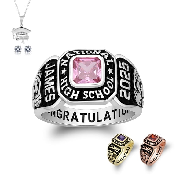 Ccjcinata Fully Personalized Customized class rings High School and College Class Ring Classic Collection