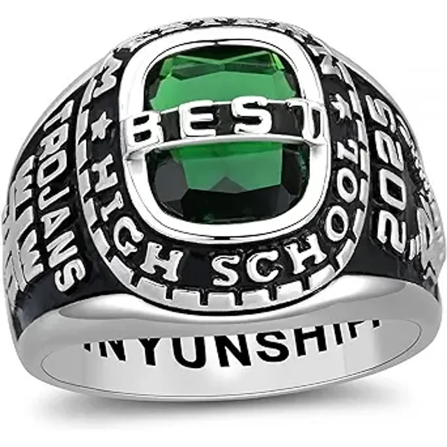 Ccjcinata Fully Personalized Customized class rings Sterling Silver Men