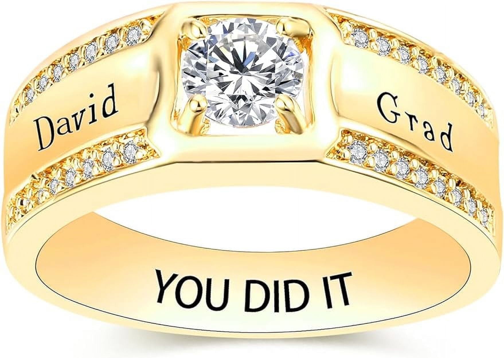 Ccjcinata Fully Personalized Customized class rings Sterling Silver Men ...