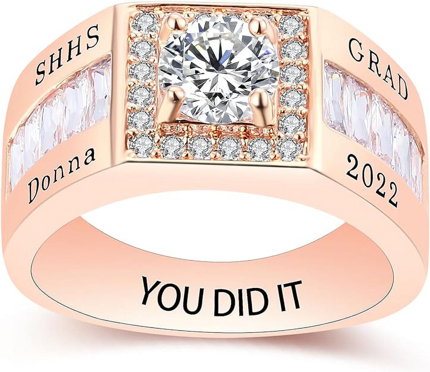 Ccjcinata Fully Personalized Customized class rings Sterling Silver Men ...