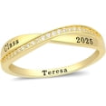 thumbnail image 1 of Ccjcinata Fully Personalized Customized class rings Sterling Silver Women's High School Class Rings and College Class Ring – Classic Collection (Sterling Silver - Gold Plated), 1 of 9