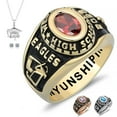 thumbnail image 1 of Ccjcinata Fully Personalized Customized class rings Sterling Silver Women's High School Class Rings and College Class Ring – Classic Collection (Sterling Silver - Gold Plated), 1 of 10