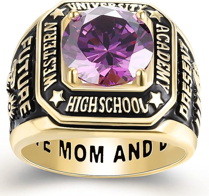 Ccjcinata Fully Personalized class rings for men's high school