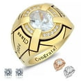 thumbnail image 1 of Ccjcinata Personalized Customizable class rings for men high school graduation rings for men (Sterling Silver - Gold Plated), 1 of 10