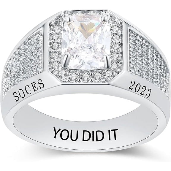 Ccjcinata-Personalized class rings for high school Customizable university class rings for high school for men graduation rings for men
