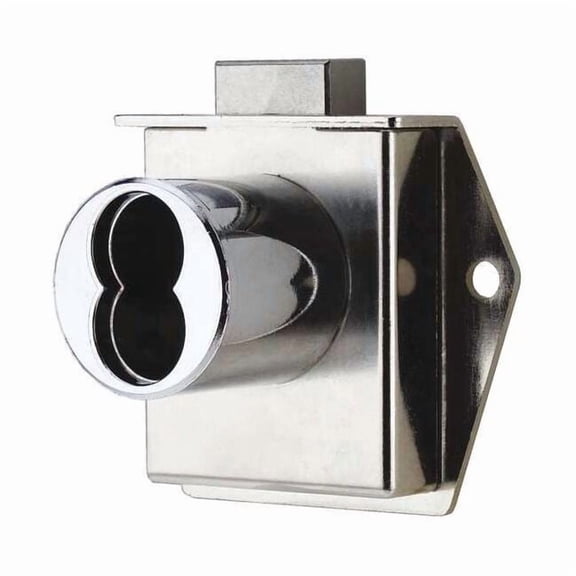 Drawer Dead Bolt with Interchangeable Core, Brushed Chrome, 1-1/16" For Door Thickness 72515