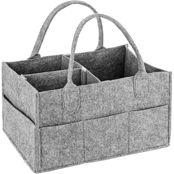 Ccnzzitsht Gray Large Diaper Caddy Organizer, Portable for Car Travel