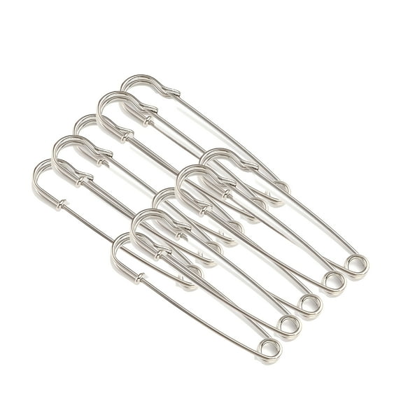 TUWAFE 10 Pieces Large Safety Pins, Extra Thick Safety Pins for Clothes, Heavy-Duty Safety Pins