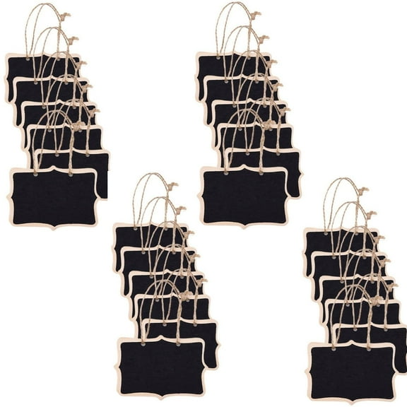 Ccocc 20 Pack Handmade Chalkboard Signs, Stylish Mini Chalk Board Sign Board, High-Density Wood, Beautifully Textured