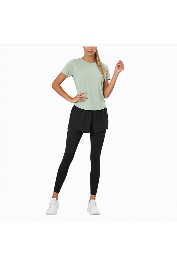 2 Piece Workout Sets for Women High Waisted Legging Tummy Control Yoga Sports Clothes(Yellow,S)