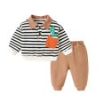 thumbnail image 1 of Ccpelsie Baby Boy Clothes Long Sleeve Sweatshirt Tops Pants Set Toddler Winter Spring Outfit(Y8-Brown,12-18 Months), 1 of 2
