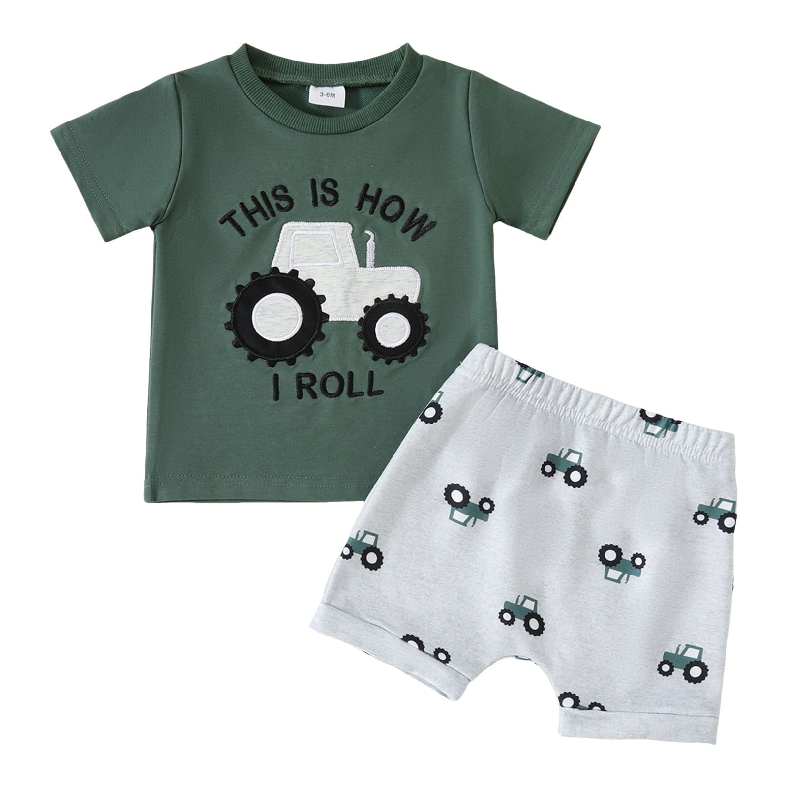 Baby Boy Summer Dress In Cotton Stuff Bus Printed Design main image 1