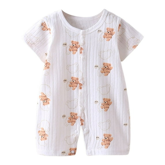 Ccpelsie Baby Boy Summer Outfit Short Sleeve Embroidery Collared Romper Lapel Button Striped Bodysuit Jumpsuit Clothes(Coffee,6-12 Months)