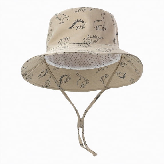 Ccpelsie Baby Boy and Girl Sun Hat Toddler Summer Bucket Hats for Children Beach Hat with Wide Brim 0-6T(Khaki,2-3 Years)