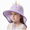 thumbnail image 1 of Ccpelsie Baby Boys and Girls Sun Hat Summer Kids Hats Sun Protection Toddler Hat Bucket for Children Adjustable Kid Cap(Purple,3-8 Years), 1 of 9