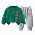 thumbnail image 1 of Ccpelsie Baby Girl Fall Winter Clothes Toddler Outfit Letters Graphic Crewneck Sweatshirts + Joggers Pants Set(T,1-2 Years), 1 of 4