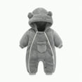 thumbnail image 1 of Ccpelsie Baby Newborn Baby Winter Snowsuit Bear Thick Romper Footie Double Zip Hooded Jumpsuit Fleece Coat Infant Boy Girl(Grey,0-3 Months), 1 of 6