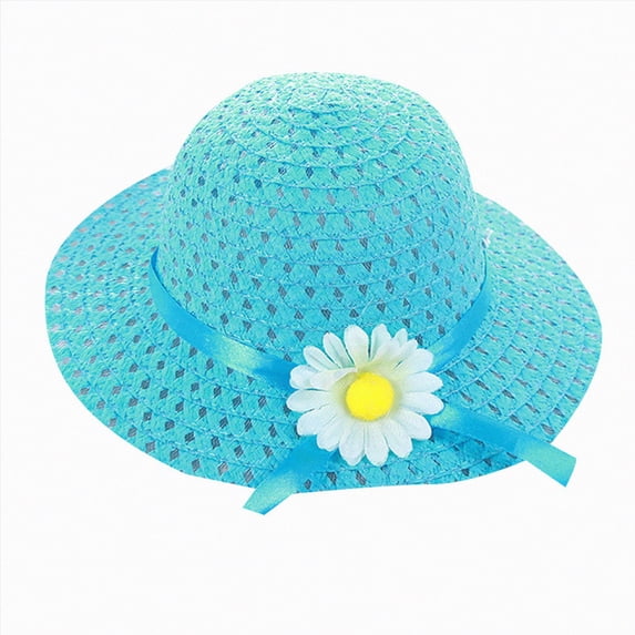 Ccpelsie Baby Toddler Infant Girls Bucket Sun Hats Protection Beach Toddler Wide Brim Bucket Summer Hats(Blue,One Size)