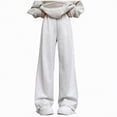 thumbnail image 1 of Ccpelsie Baggy Sweatpants for Girls Spring Casual Wide Leg Loose Fit Lounge Pants Elastic High Waist Drawstring Comfort Joggers(A01-Light Gray,4-5 Years), 1 of 7