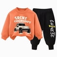 thumbnail image 1 of Ccpelsie Boy Clothes Rib Knit Cute Sweater Sweatsuit 2Pcs Joggers Pant Set Fall Winter Clothes(Orange,5-6 Years), 1 of 6